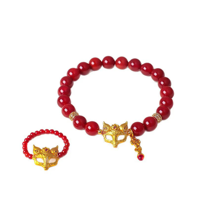 FREE Today: Positive and Success Nine Tailed Fox South Red Agate Bracelet