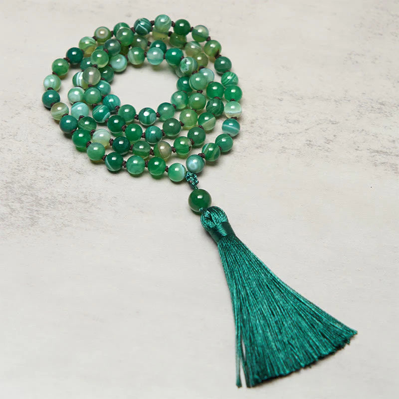 Buddha Stones Bead Malachite Tassel Protection Bracelet