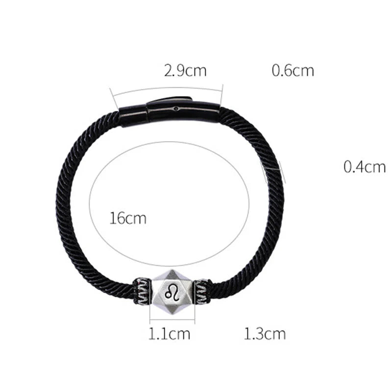 Buddha Stones 999 Sterling Silver 12 Constellations of the Zodiac Protection Handmade String Bracelet (Extra 35% Off | USE CODE: FS35)