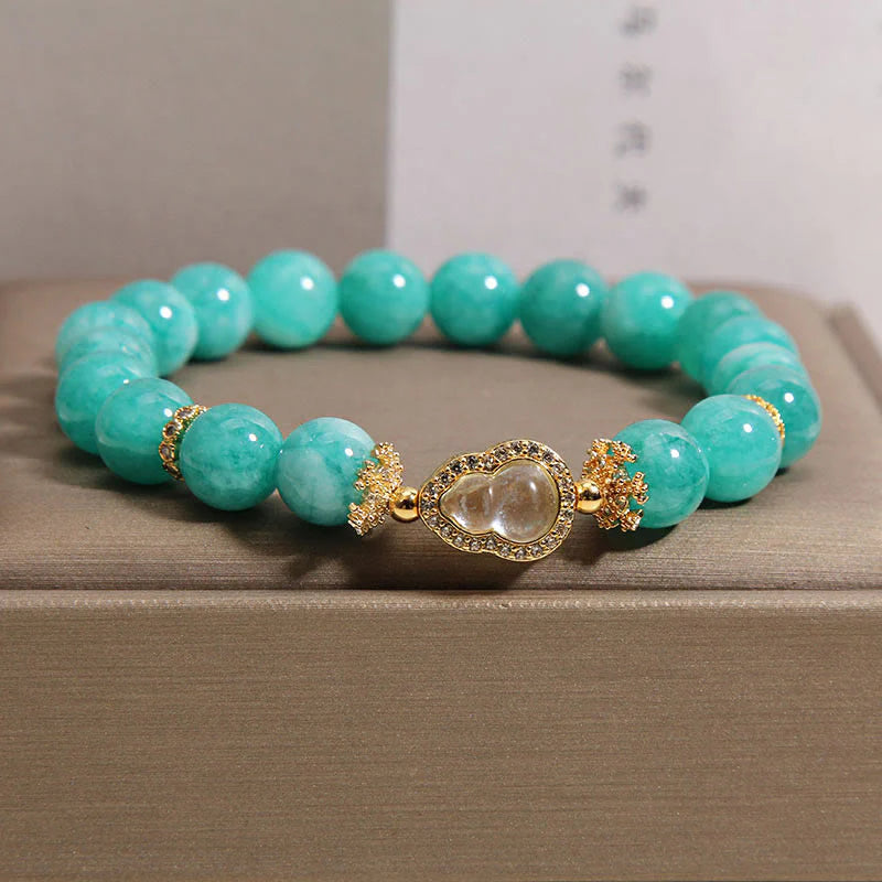 Buddha Stones Gourd Design Amazonite Stone Healing Confidence Beads Bracelet