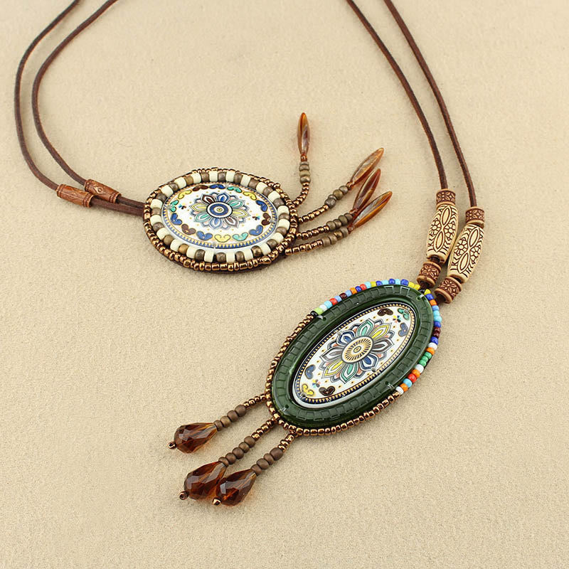 Buddha Stones Mandala Pattern Beads Creativity Necklace Pendant