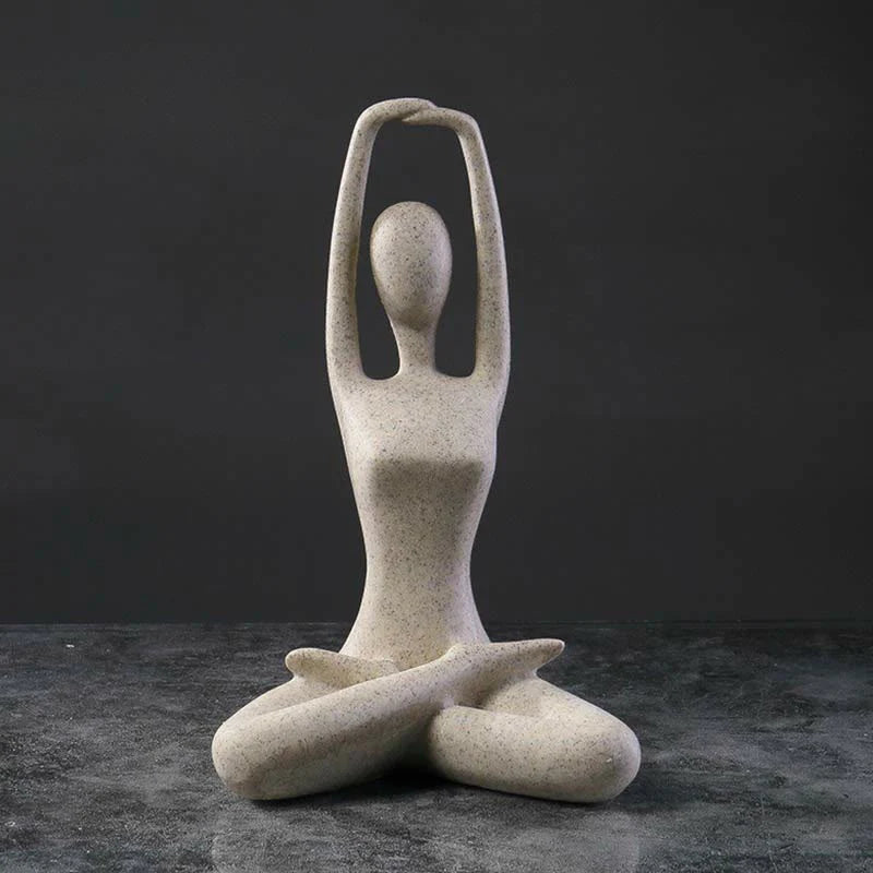Buddha Stones Abstract Yoga Meditating Exercise Resin Spiritual Figurine Sculpture Desk Decoration