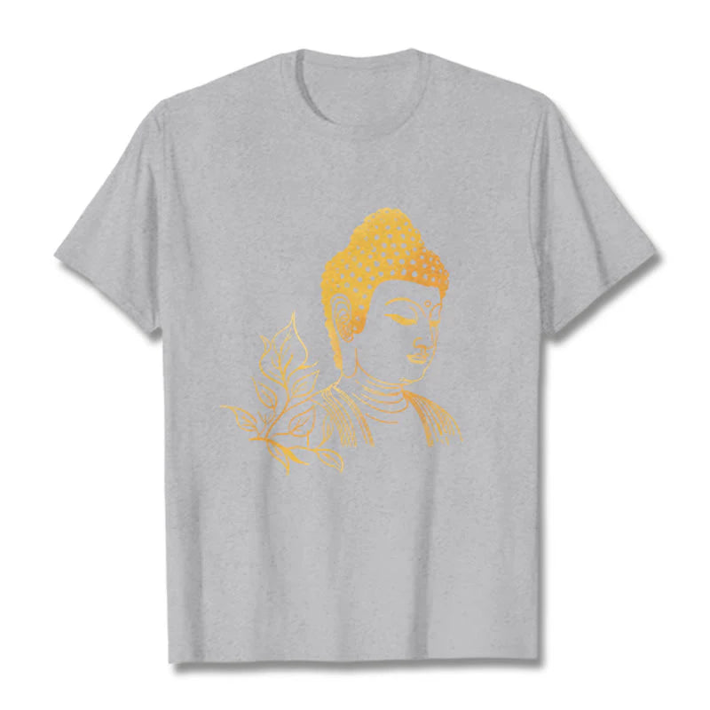 Buddha Stones Golden Leaves Meditation Buddha Tee T-shirt