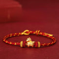 Buddha Stones 999 Gold Year Of The Horse Braided String Rope Luck Adjustable Bracelet