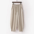 Buddha Stones Spring Fall Solid Color Drawstring Men's Ankle-Length Harem Pants With Pockets