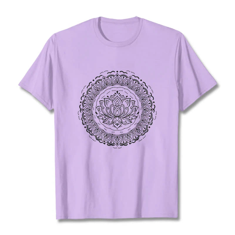 Buddha Stones Mandala Lotus Flower Pattern Tee T-shirt