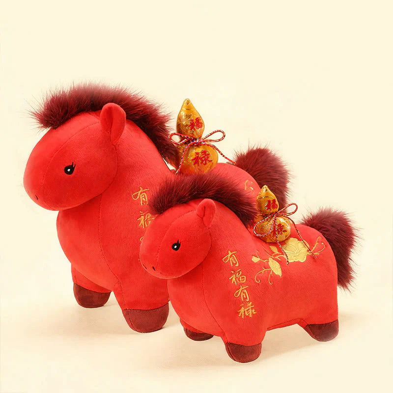 Buddha Stones Year Of The Horse Gourd Plush Doll Desk Fortune Prosperity Decoration