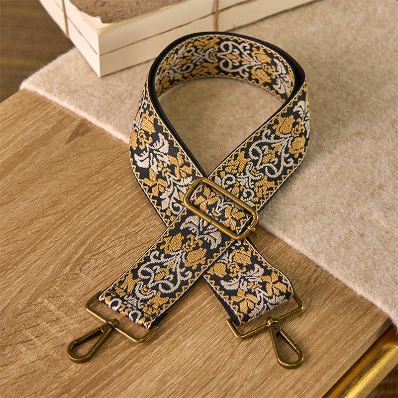 Buddha Stones Bohemian Flower Geometric Embroidery Adjustable Handbags Crossbody Shoulder Bag Purse Straps Replacement