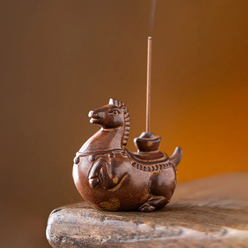 Buddha Stones Year Of The Horse 2026 New Year Ingot Luck Incense Burner