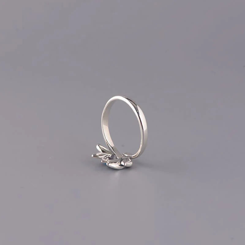 Buddha Stones 925 Sterling Silver Lotus Flower New Beginning Adjustable Ring