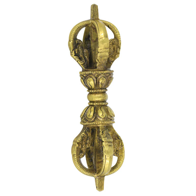 Buddha Stones Handmade Nepal Five Prong Vajra Dorje Copper Metal Decoration