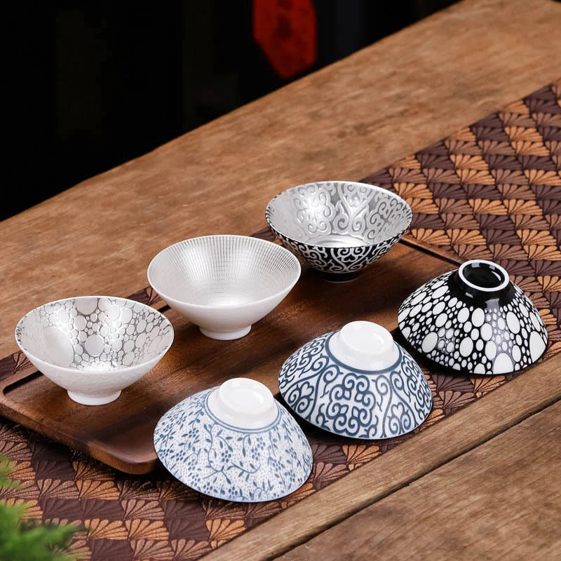 Buddha Stones Tibet Pattern Fu Character Ceramic Teacup Kung Fu Tea Cups 55ml
