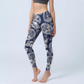 Buddha Stones Paisley Plant Skull Pattern Gym Leggings Women's Yoga Pants