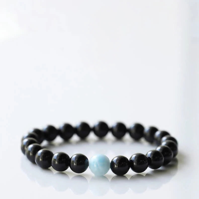 Buddha Stones Black Tourmaline Crystal Zodiac Animal Design Resilience Bracelet