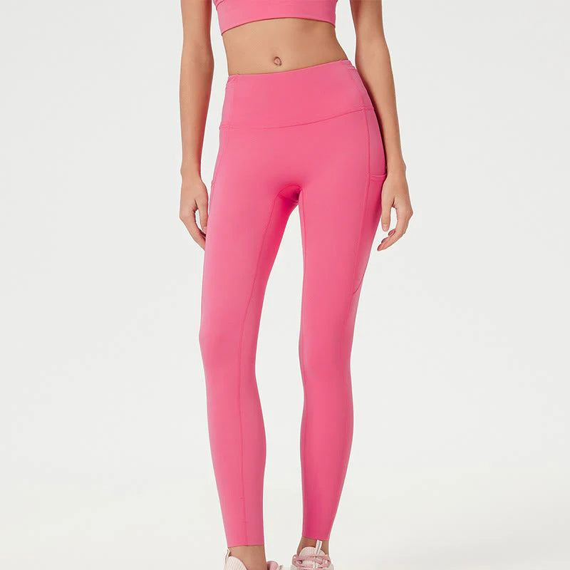 Buddha Stone Solid Color High Waist Sports Fitness Leggings Women's Yoga Pants