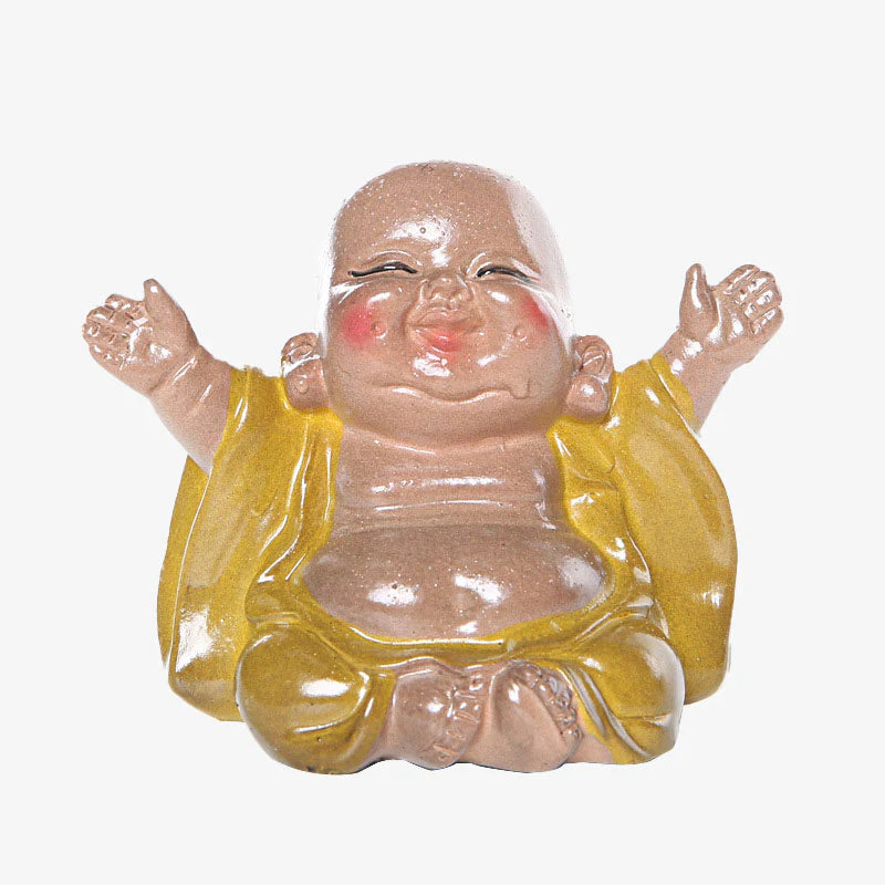Buddha Stones Color Changing Laughing Buddha Resin Tea Pet Wealth Home Figurine Decoration