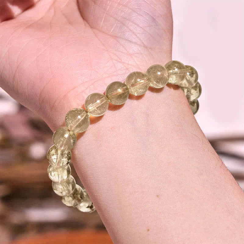 Buddha Stones Natural Golden Rutilated Quartz Auspiciousness Protection Bracelet
