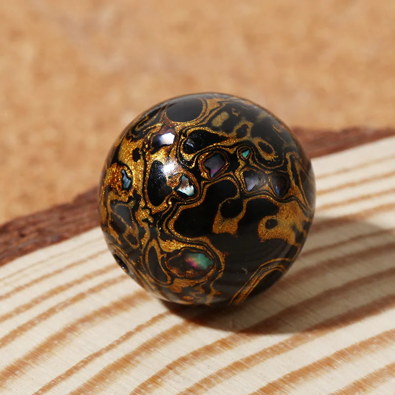 Buddha Stones Natural Multicolored Lacquer Beads Calm Bracelet