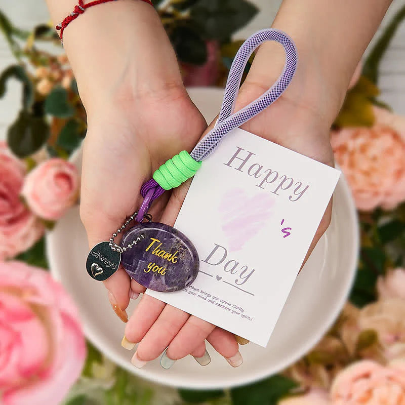 FREE Today: Inner Peace and Positive Thank You Gifts Natural Amethyst Key Chain Hanging Decoration