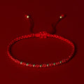 Buddha Stones 925 Sterling Silver Plated Gold Beads Red String Braided Protection Bracelet