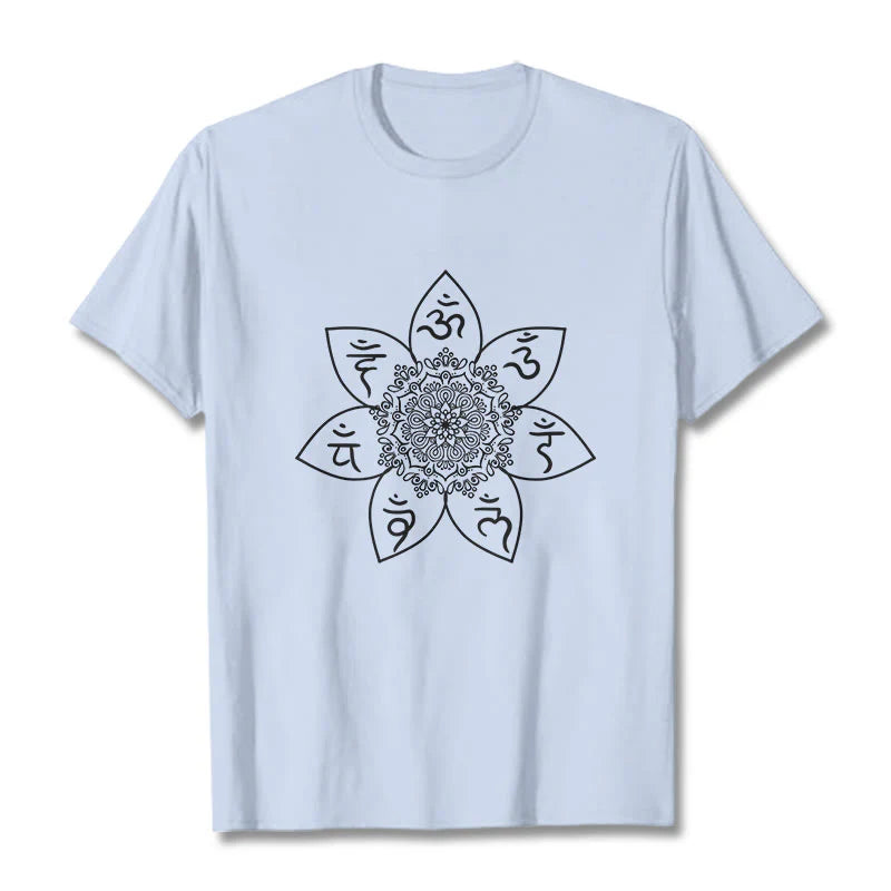 Buddha Stones Mandala Om Mani Padme Hum Pattern Tee T-shirt