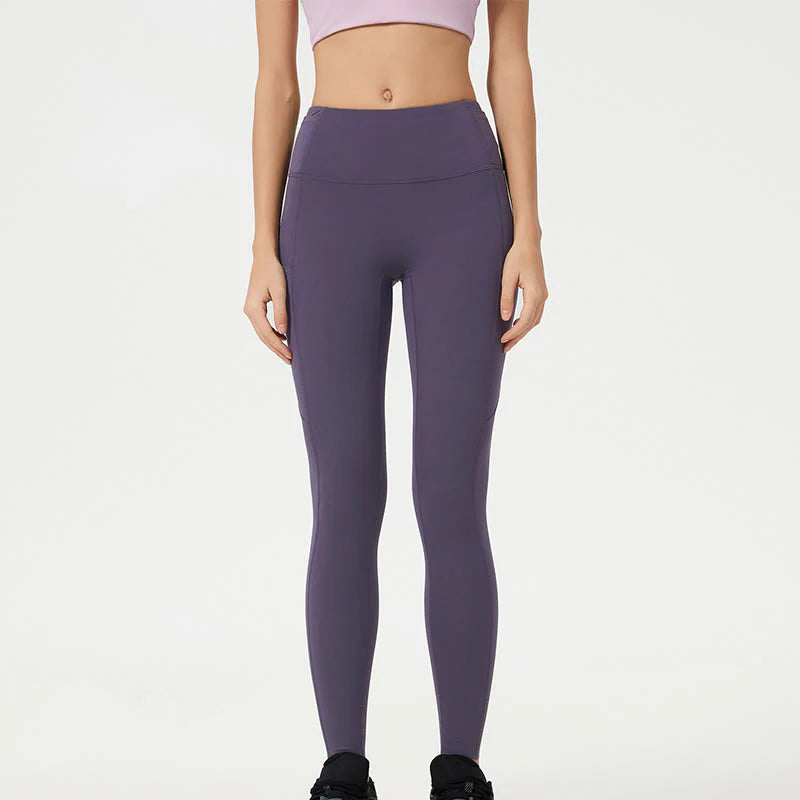 Buddha Stone Solid Color High Waist Sports Fitness Leggings Women's Yoga Pants