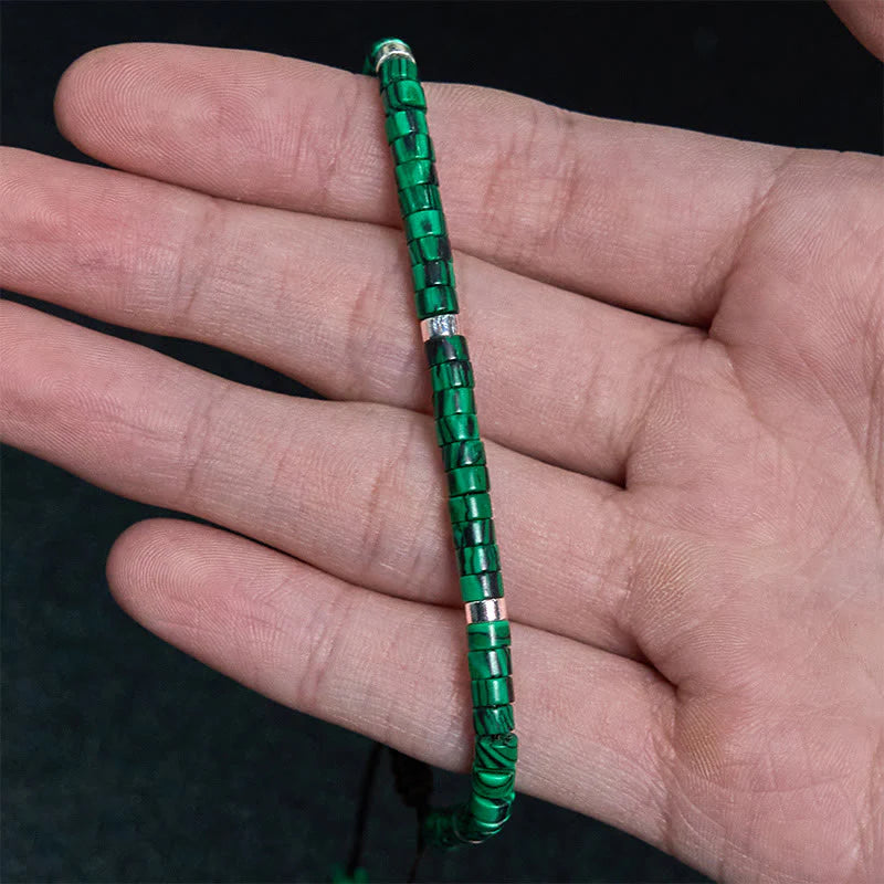 Buddha Stones Malachite Anti-Anxiety Spacer Bead Bracelet