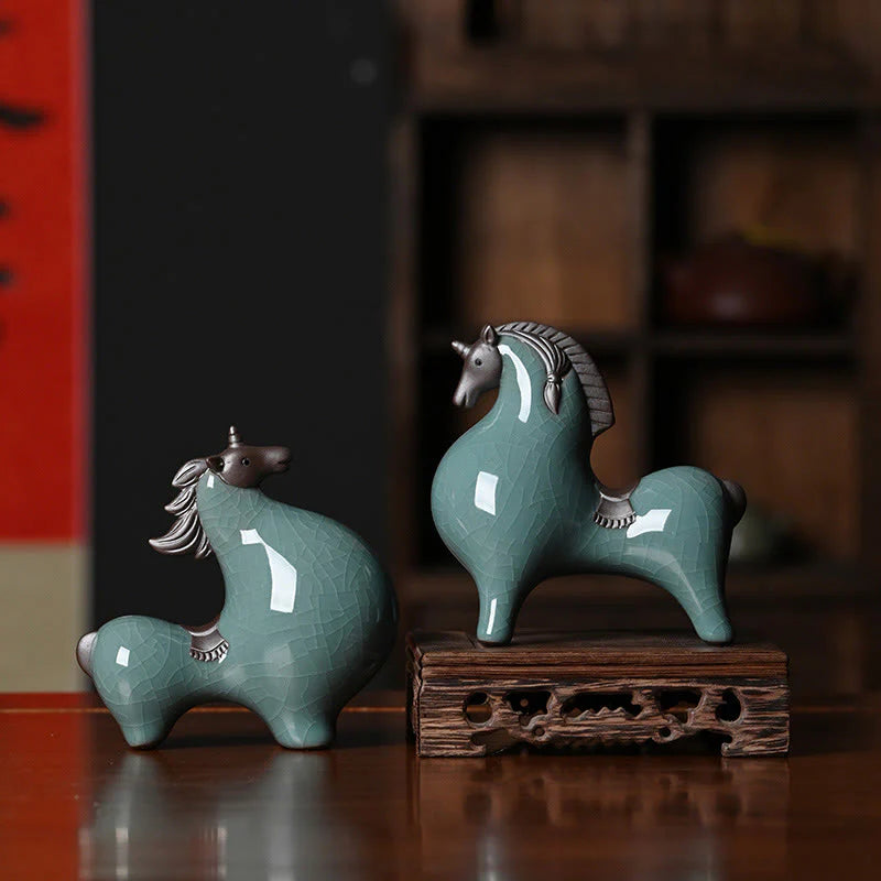 Buddha Stones Year Of The Horse Ceramics Freedom Desktop Home Decoration