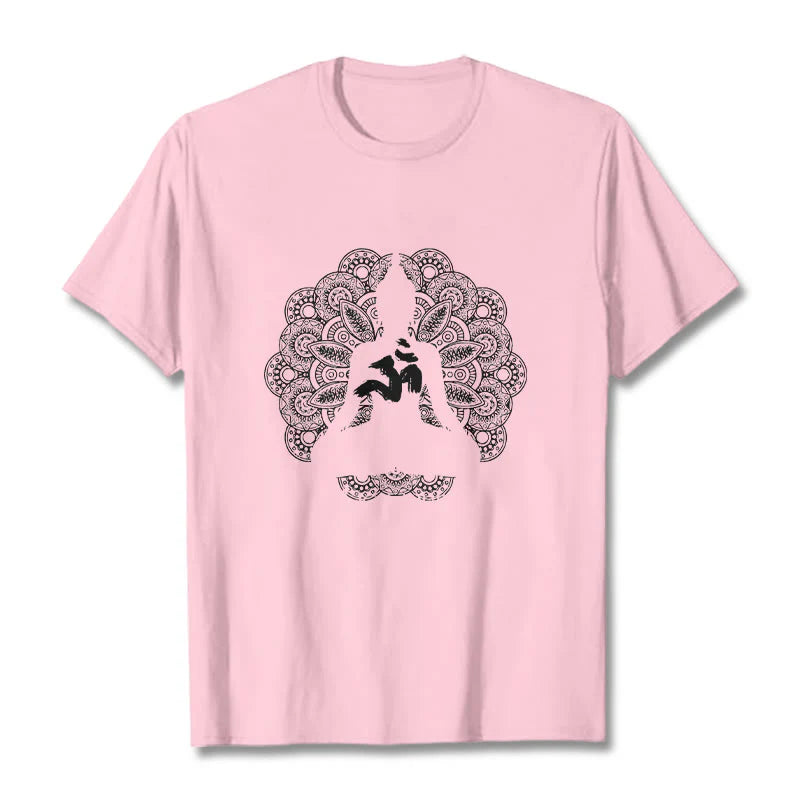 Buddha Stones Pure Color Mandala Om Symbol Pattern Tee T-shirt
