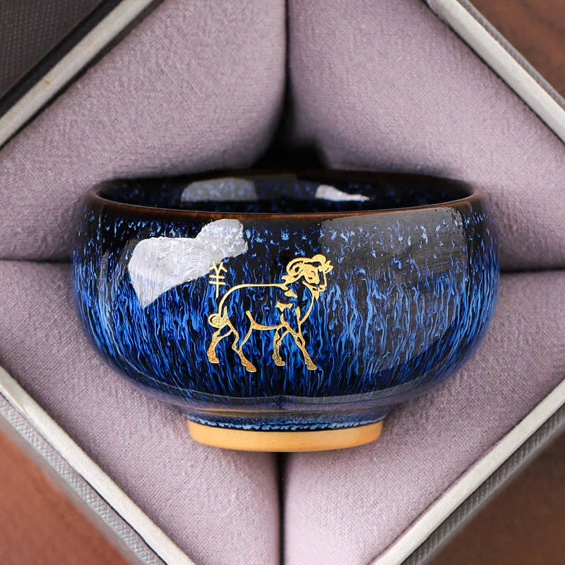 Buddha Stones Chinese Zodiac Year Of The Horse Ceramic Teacup Kung Fu Tea Cup 135ml