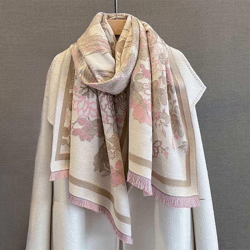 Buddha Stones Fall Phoenix Flowers Pattern Soft Scarf Shawl