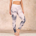 Buddha Stones Splash-ink Landscape Painting Print Fitness Leggings Women's Yoga Pants