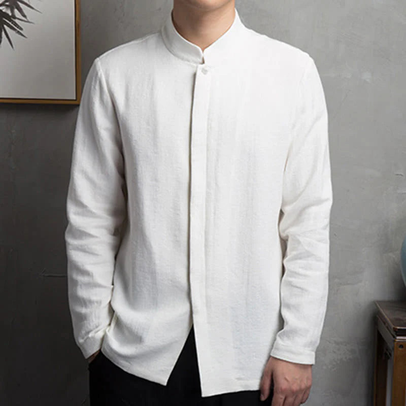 Buddha Stones Solid Color Chinese Tang Suit Jacket Men Clothing