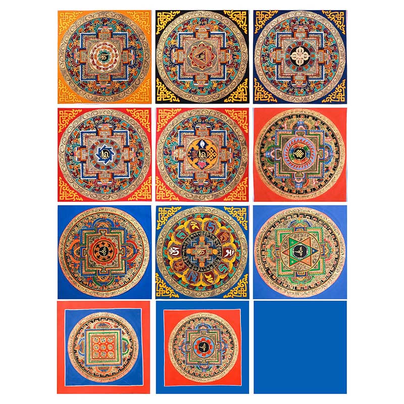 Buddha Stones Tibetan Handmade Thangka Painting Blessing Thangka Blind Box Random Color Pattern