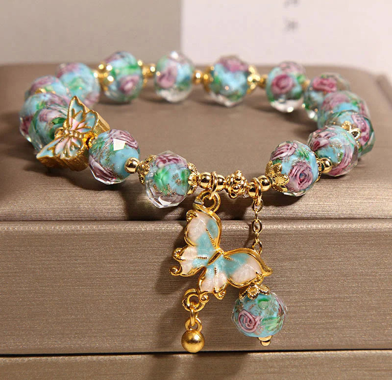 Buddha Stones Hoping for Love and Transformation Butterfly Bracelet Includes Gift Message Card