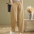 Buddha Stones Casual Elastic Waist Women's Polyester Harem Pants With Pockets