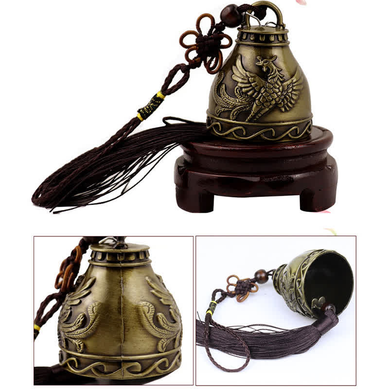 Buddha Stones Feng Shui Buddha Koi Fish Phoenix Wind Chime Bell Luck Wall Hanging Decoration