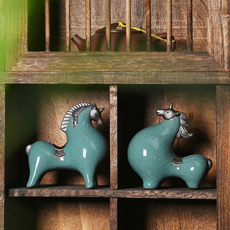 Buddha Stones Year Of The Horse Ceramics Freedom Desktop Home Decoration