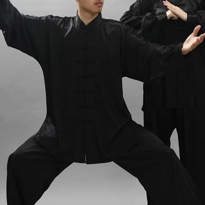 Buddha Stones Simple Pattern Meditation Prayer Spiritual Zen Tai Chi Qigong Practice Unisex Clothing Set