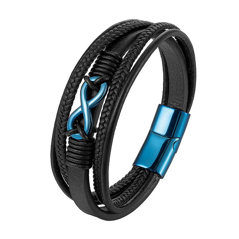FREE Today: Balance and Calm Colorful Infinitely Titanium Steel Multilayered Leather Bracelet