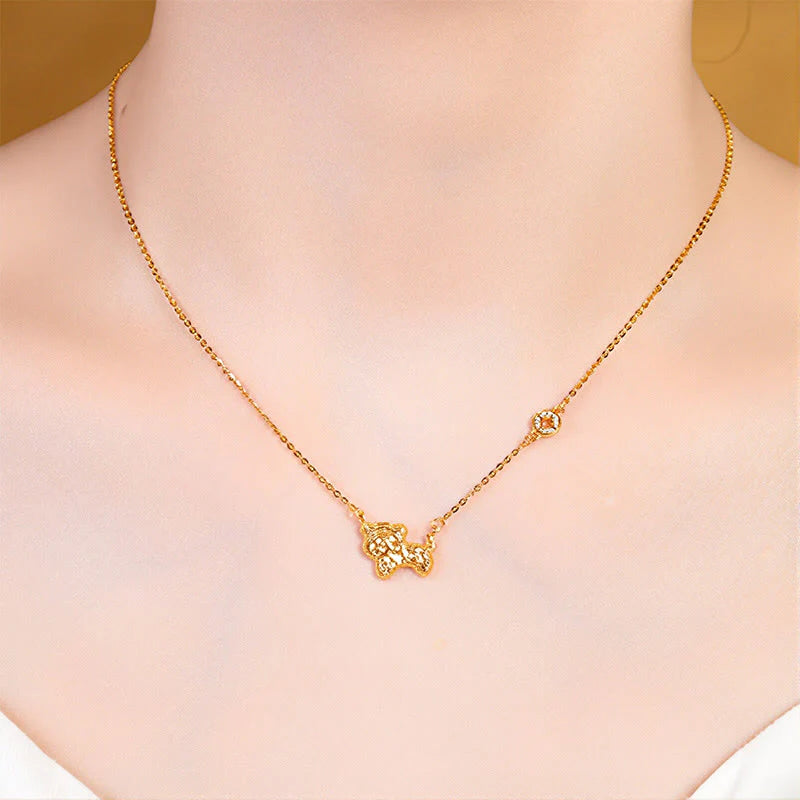 Buddha Stones Year Of The Horse Chinese Zodiac 925 Sterling Silver Coin Design Blessing Chain Necklace Pendants