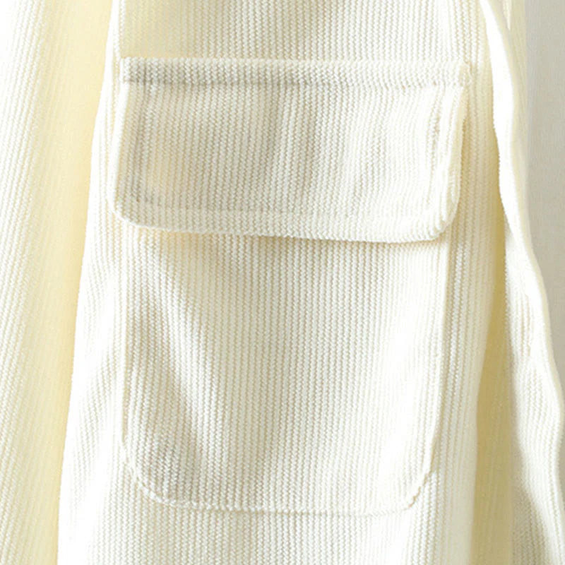 Buddha Stones Corduroy Women's Cotton Long Sleeve Jacket With Pockets