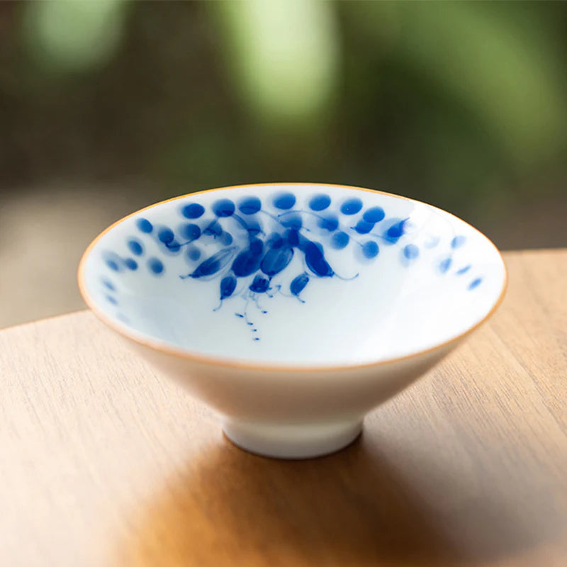 Buddha Stones Mandala Flower Koi Fish Lotus Bird Persimmons Teacup Kung Fu Tea Cup 50ml