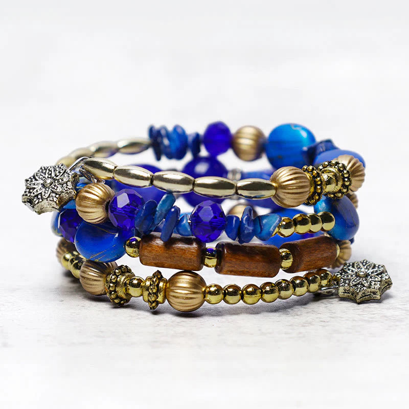Buddha Stones Multilayer Irregular Turquoise Agate Beads Blessing Bracelet