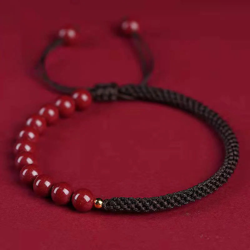 Buddha Stones Natural Cinnabar King Kong Knot Blessing String Bracelet (Extra 35% Off | USE CODE: FS35)