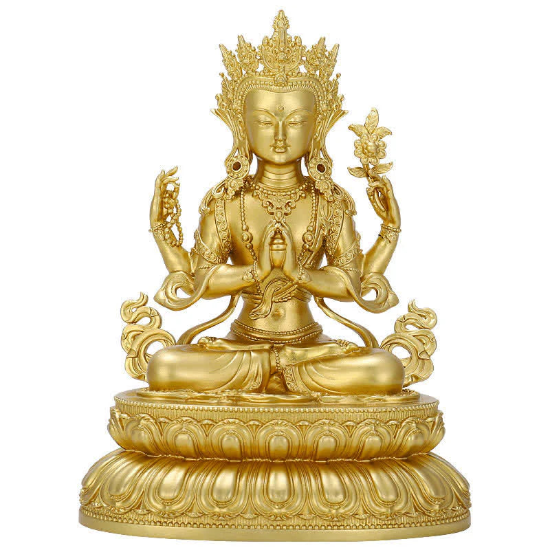 Buddha Stones Shakyamuni Amitabha Medicine Buddha Figurine Serenity Copper Statue Home Decoration