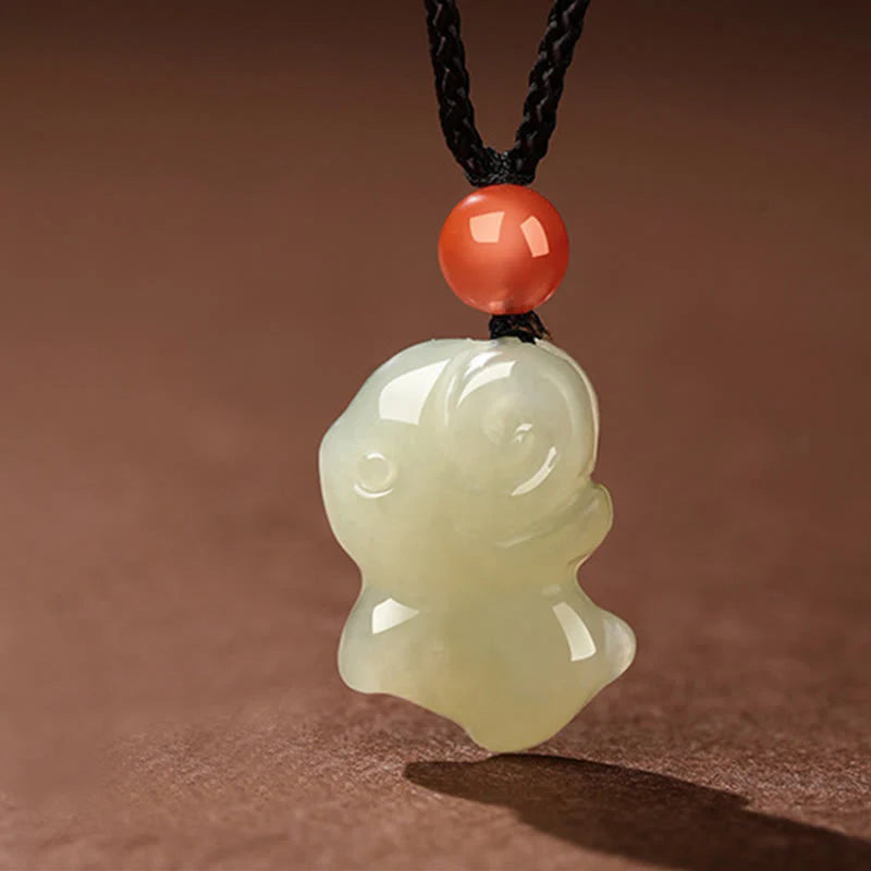 Buddha Stones Chinese Zodiac Year Of The Horse Jade South Red Agate Prosperity Necklace Pendants