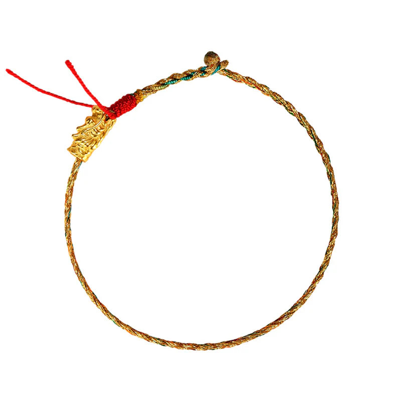 Buddha Stones Year of the Dragon Handmade Colorful Dragon Carved Success Braided Bracelet (Extra 35% Off | USE CODE: FS35)