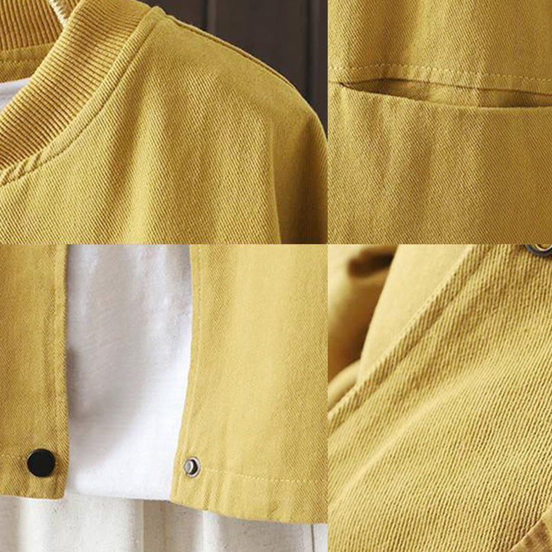 Buddha Stones Fall Button Down Women's Cotton Long Sleeve Outerwear Jacket With Pockets