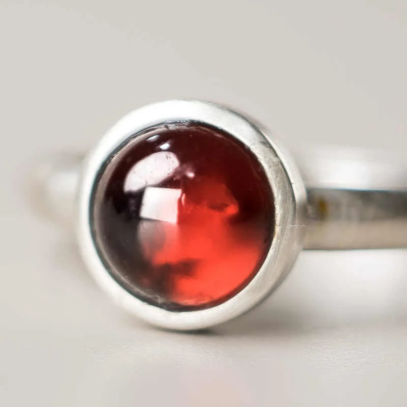 Buddha Stones Natural 925 Sterling Silver Garnet Adjustable Protection Ring